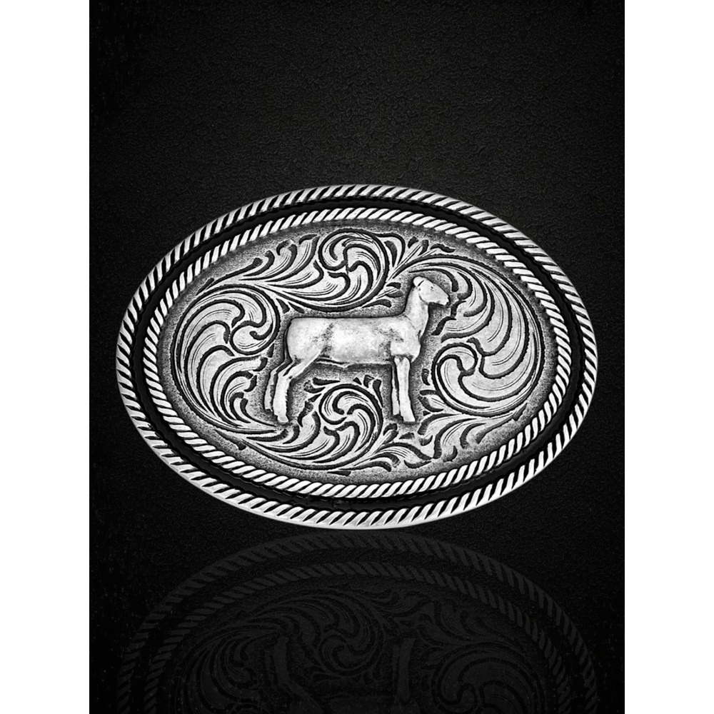 Montana Silversmiths Show Lamb Antiqued Belt Buckle - NEW